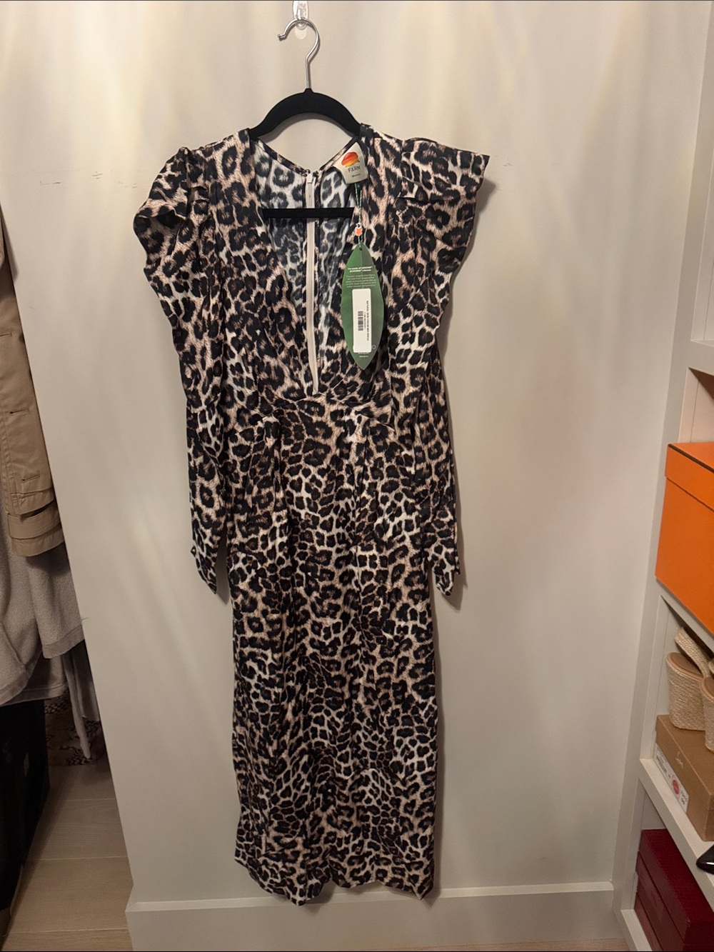Farm Rio Leopard Print Cap Sleeve Women’s Dress - Neutral